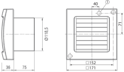 Bild von Maico ECA 120 K - Kleinraumventilator mit elektrischem Innenverschluss - Art.-Nr.: 0084.0009