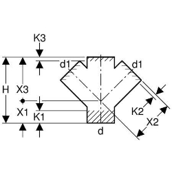 Bild von  Geberit PE Abzweig 45° zweifach,  DN:100 / 100, d[mm]:110, d1[mm]:110 , Art.Nr. : 367.235.16.1