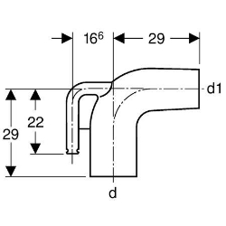 Bild von Geberit PE Tauchbogen 90° mit Griff,  d[mm]:160, d1[mm]:135–150 , Art.Nr. : 388.000.16.1