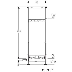 Bild von Geberit Duofix Element für Dusche, 130 cm, mit Wandablauf, Wandarmatur Aufputz, für Estrichhöhe am Einlauf 65–90 mm, Art.Nr. : 111.589.00.1