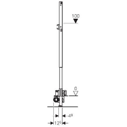 Bild von Geberit Duofix Element für Dusche, 130 cm, mit Wandablauf, Wandarmatur Aufputz, für Estrichhöhe am Einlauf 90–200 mm, Art.Nr. : 111.588.00.1