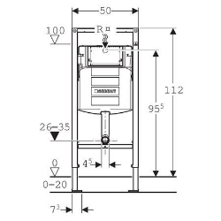 Bild von Geberit Duofix Element für Kinder- und Kleinkinder-Stand-WC, 112 cm, mit Sigma Unterputzspülkasten 12 cm, Art.Nr. : 111.915.00.5