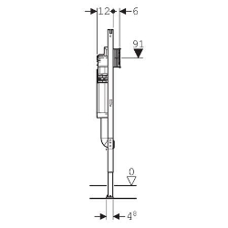 Bild von Geberit Duofix Element für Kinder- und Kleinkinder-Stand-WC, 112 cm, mit Sigma Unterputzspülkasten 12 cm, Art.Nr. : 111.915.00.5