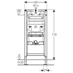 Bild von Geberit Duofix Element für Urinal, 112 cm, Tamaro S60, Art.Nr. : 111.629.00.1