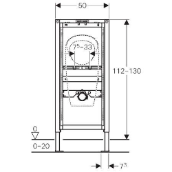 Bild von Geberit Duofix Element für Urinal, 112–130 cm, universell, für 0-Liter-Urinale, Art.Nr. : 111.668.00.1