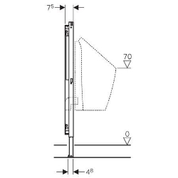 Bild von Geberit Duofix Element für Urinal, 112–130 cm, universell, für 0-Liter-Urinale, Art.Nr. : 111.668.00.1