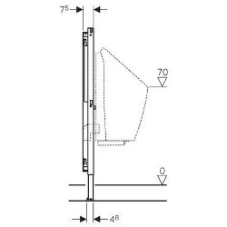 Bild von Geberit Duofix Element für Urinal, 112–130 cm, universell, für integrierte Urinalsteuerung, Art.Nr. : 111.628.00.1