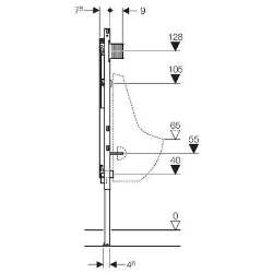 Bild von Geberit Duofix Element für Urinal, 144 cm, Tamaro, Art.Nr. : 111.615.00.1