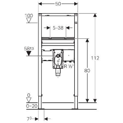 Bild von Geberit Duofix Element für Waschtisch, 112 cm, Standarmatur mit Unterputzfunktionsbox, mit Unterputzsiphon, Art.Nr. : 111.557.00.1