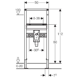 Bild von Geberit Duofix Element für Waschtisch, 112 cm, Standarmatur, mit Unterputzsiphon, Art.Nr. : 111.475.00.1