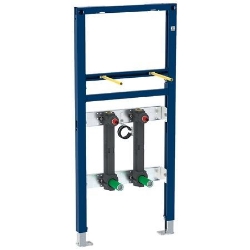 Bild von Geberit Duofix Element für Waschtisch, 112 cm, Standarmatur, mit zwei Wasserstrecken mit Unterputzabsperrventil JRG LegioStop® und Anschluss-T-Stück, Art.Nr. : 111.572.00.1