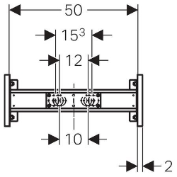 Bild von Geberit Duofix Traverse für Wandarmatur Aufputz, variable Armaturenposition, Art.Nr. : 111.786.00.1