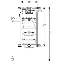 Bild von Geberit Kombifix Element für Urinal, 137 cm, Tamaro, Art.Nr. : 457.610.00.1