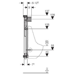 Bild von Geberit Kombifix Element für Urinal, 137 cm, Tamaro, Art.Nr. : 457.610.00.1