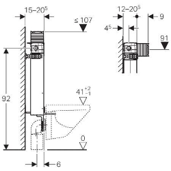 Bild von Geberit Kombifix Element für Wand-WC, 98 cm, mit Omega Unterputzspülkasten 12 cm, Art.Nr. : 110.012.00.1