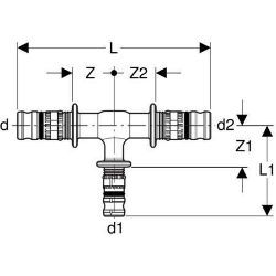 Bild von Geberit Mepla T-Stück reduziert, DN 40 / 32 / 32, d 50 mm, Art.-Nr. 626.320.00.5