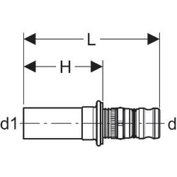 Bild von Geberit Mepla Übergang auf Geberit Mapress, mit Einschubende, DN 15 / 20, d 20 mm, Art.-Nr. 602.509.00.5