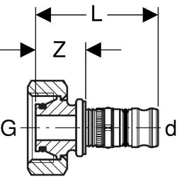 Bild von Geberit Mepla Verteilerabgang, zu Eurokonus, DN 15, d 20 mm, Art.-Nr. 602.623.00.5