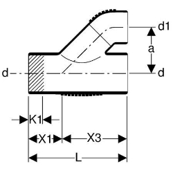 Bild von Geberit Silent-db20 Parallelabzweig 45°,  DN:100 / 90, d[mm]:110, d1[mm]:90, Art.Nr. : 310.081.14.1