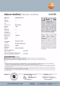 Bild von Testo Kalibrierung Infrarot Temperatur Anzahl Kalibrier Punkte  3, Art.Nr. : 0520 0102 3