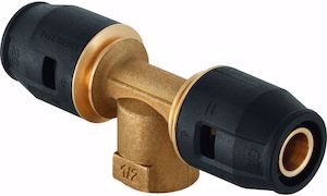 Bild von Geberit PushFit T-Stück mit Innengewind d20mm, Rp1/2" d1=20mm, Art.Nr.: 651.361.00.1