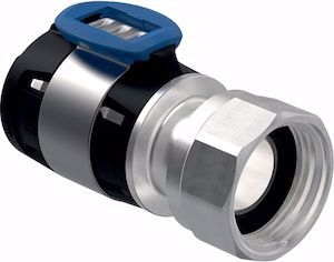 Bild von Geberit FlowFit Anschluss gerade mit Aussengewinde d16mm, G1/2", vernickelt, Art.Nr. :619.490.22.1