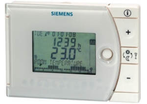 Bild von Siemens Zweipunkt-Raumthermostat mit Tagesschaltuhr, Batterie, nur Heizen, Empfang Zeitsignal DCF77, Art.Nr.: REV13DC