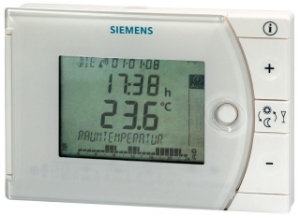 Bild von Siemens Zweipunkt-Raumthermostat mit Wochenschaltuhr, Batterie, Heizen oder Kühlen, Empfang Zeitsignal DCF77, Art.Nr.: REV24DC - Siemenslieferung