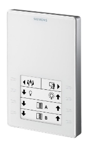 Bild von Siemens Raumbediengerät mit KNX, Fühler für Temperatur, konfigurierbaren Touchkeys, LED-Anzeige, weiss, Art.Nr.: QMX3.P02