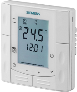 Bild von Siemens Raumthermostat für partiellen Wandeinbau mit Auto Timer, Art.Nr.: RDE410/EH