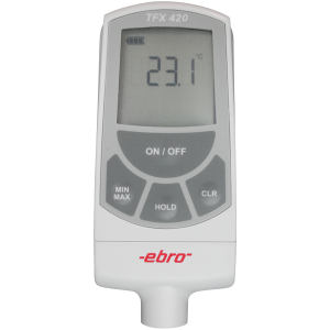 Bild von Ebro Electronic TFX 420+TPX 100 Thermometer, min/max/hold, mit stumpfem Stabmessfühler NL120/3mm, -50°C/+300°C, Lemo, Art.Nr. : 1340-5427