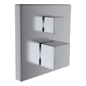Bild von Laufen Armaturen - Fertigmontage-Set für thermostatischen 2-Griff UP-Duschenmischer, zu Simibox Standard & Simibox Light, PVD inox look , Art.Nr. : HF901176423000