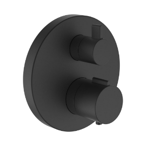 Bild von Laufen Armaturen - twin, Fertigmontage-Set für thermostatischen 2-Griff UP-Duschenmischer, zu Simibox Standard & Simibox Light, PVD Titanschwarz matt , Art.Nr. : HF905474428000