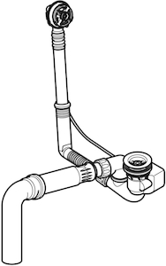 Bild von Geberit Badewannenablauf mit Drehbetätigung d52 28cm, Art.Nr. :150.630.00.6