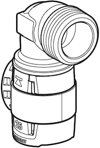 Bild von Geberit FlowFit Übergangsbogen 90° mit AG, lang 16mm x 1/2", Art.Nr. :620.522.00.1