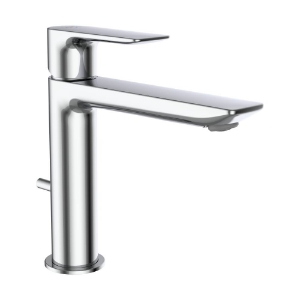Bild von LAUFEN - CITYPLUS - Waschtischmischer, Ausladung 140 mm, Festauslauf, Eco+ Funktion, mit Ablaufventil, Chrom, Art.Nr. :HF505303100000